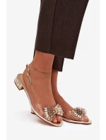 Průhledné sandály s mašlí D&A MR52-231 zlaté