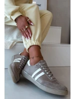 Zazoo N1068 Kožené Nízké Dámské Tenisky Tmavě Béžové