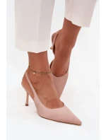 Dámské lodičky s otevřenou patou Lenira – béžové