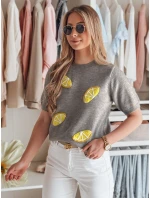 Dámský oversize svetr s citrony Lemon grey FashionStreet MY2478