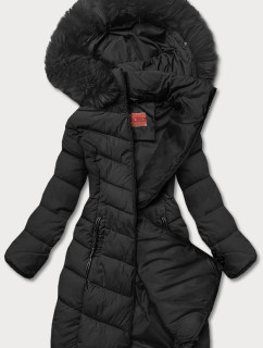 Černá zimní bunda s kapucí (TY045-1)