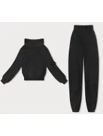 Černý dámský teplákový komplet typu "wafel" (AMG-339A) Černý dámský teplákový komplet typu "wafel" (AMG-339A)