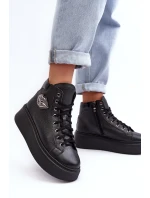 Dámské vysoké tenisky na zip Lemar černé Katerin