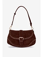 Kožená Eko semišová kabelka s přezkami Clarielle