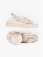 Originální dámské  sandály hnědé bez podpatku