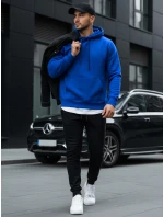 Pánská mikina s kapucí modrá BX2392