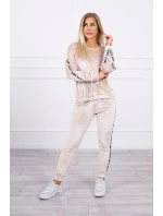 Láska béžová velurová sada