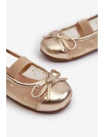 Dětské baletky s mašlí Zlaté Jellema