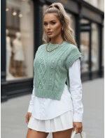 Dámský svetr 2 v 1 s bílou košilí CELESTIA mint FashionStreet MY2218 Dámský svetr 2 v 1 s bílou košilí CELESTIA mint FashionStreet MY2218