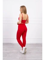 Souprava s halenkou s žebrováním červená Souprava s halenkou s žebrováním červená