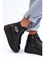 Dámské vysoké tenisky na zip Lemar černé Katerin