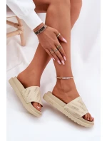 Dámské Klapky Na Platformě Big Star RR274A542 Béžové