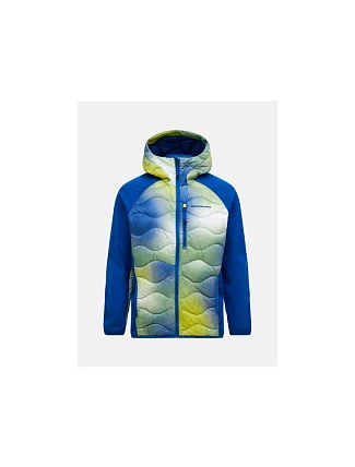 Pánská péřová bunda PEAK PERFORMANCE M Helium Aop Down Hybrid Hood, barva: vícebarevná