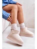 Dámské Sněhule Na Platformě Zateplené Kožíškem Světle Béžové Xamella