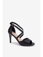 Módní Sandály Na Podpatku Černé Loressa Módní Sandály Na Podpatku Černé Loressa