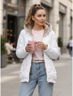 Dámská prošívaná bunda s kapucí bílá FashionStreet TY5545