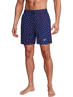Plavky Nike Breaker Swoosh Link Midnig v tmavě modré, růžové a fialové barvě NESSG577 440