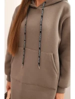 Dámská bavlněná šaty s kapucí zateplená fango