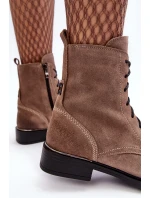 Pohodlné semišové zateplené boty světle hnědé Lemar Revin