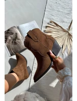 Nazouvací dámské kovbojky z přírodního semiše camel Beretta