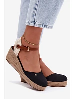 Dámské sandály Espadryle na platformě Wrangler 20261087-25Y Černé Dámské sandály Espadryle na platformě Wrangler 20261087-25Y Černé