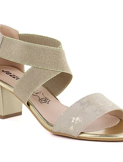 Dámské zlaté páskové sandály se sloupkem Jezzi RMR1954-27