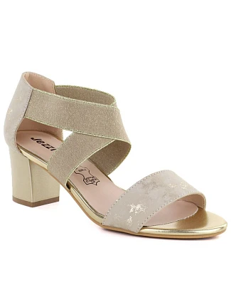 Dámské zlaté páskové sandály se sloupkem Jezzi RMR1954-27
