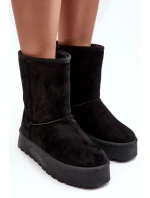 Dámské sněžné boty zateplené kožešinou Černá Abrams