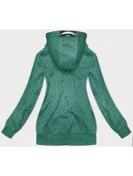 Dámská rozepínací mikina v tyrkysové barvě se stahovacími lemy (2306) Dámská rozepínací mikina v tyrkysové barvě se stahovacími lemy (2306)