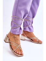 Vázané Sandály S Vysokými Podpatky zlato Secret Love Vázané Sandály S Vysokými Podpatky zlato Secret Love