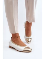 Zazoo 2890 Kožené baleríny bílo-zlaté Zazoo 2890 Kožené baleríny bílo-zlaté