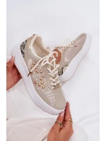 Dámské Sportovní Boty S Síťovinou A Hroty Béžové Ogalda