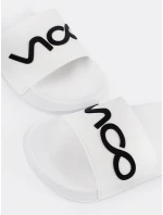 Pohodlné dámské bílé  nazouváky na plochém podpatku