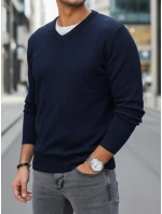 Pánský tmavě modrý svetr s výstřihem FashionStreet WX2315