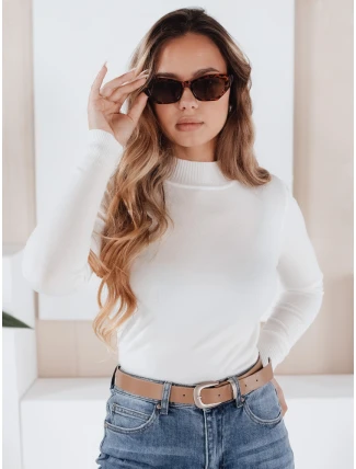 Dámský svetr s polovičním rolákem TARLENA white FashionStreet MY2485