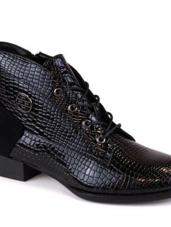 Filippo W PAW478A černé lakované zateplené boty s krokodýlem