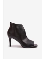 Dámské sandály na podpatku Černé Helira