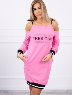 Šaty Tres Chic světle růžové