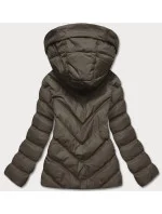 Krátká dámská zimní bunda v army barvě (5m725-136) Krátká dámská zimní bunda v army barvě (5m725-136)