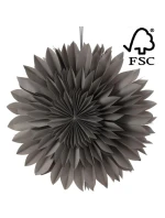 DEKORAČNÍ PAPÍROVÁ ZÁVĚSNÁ HVĚZDA 3D 50CM ŠEDÁ