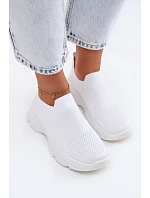 Materiálové Vkládací Sportovní Dámské Boty Bílé Floraine