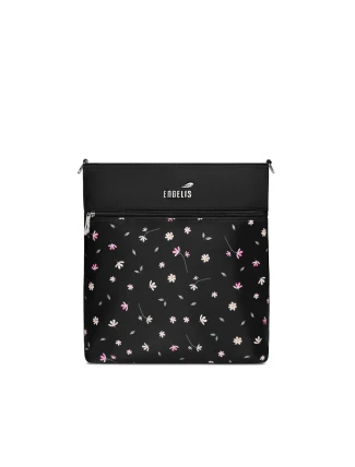 Dámská crossbody kabelka na kočárek Vuch Amma Flowers Black Dámská crossbody kabelka na kočárek Vuch Amma Flowers Black