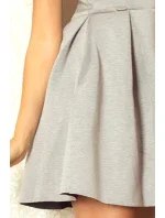 Dámské společenské neopren šaty korzetové GORZET krátké šedé - Šedá / L - Numoco