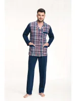 Pánské rozepínané pyžamo Luna 797 3XL-4XL Pánské rozepínané pyžamo Luna 797 3XL-4XL