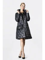 Černá dámská prošívaná bunda se stojáčkem (AG8-001)