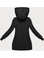 Černá dámská bunda s kapucí pro přechodné období (2M-017) Černá dámská bunda s kapucí pro přechodné období (2M-017)