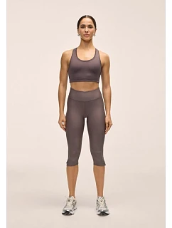 Dámské tréninkové legíny CASALL Capri Slit Regular Waist Tights, šedá barva