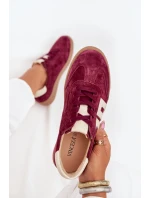 Dámské semišové sneakersy Vinceza 79557 bordové