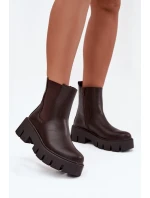 Dámské šněrovací boty Fivienne teplé ekologická kůže tmavě hnědé Dámské šněrovací boty Fivienne teplé ekologická kůže tmavě hnědé