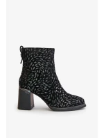 Dámské kotníkové boty na podpatku CR42-192 Černá - D§A